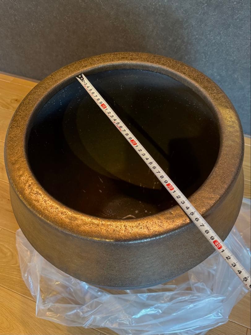 Barrel Long 信楽焼 ブラウンゴールド 鉢カバー 10号用 プランター