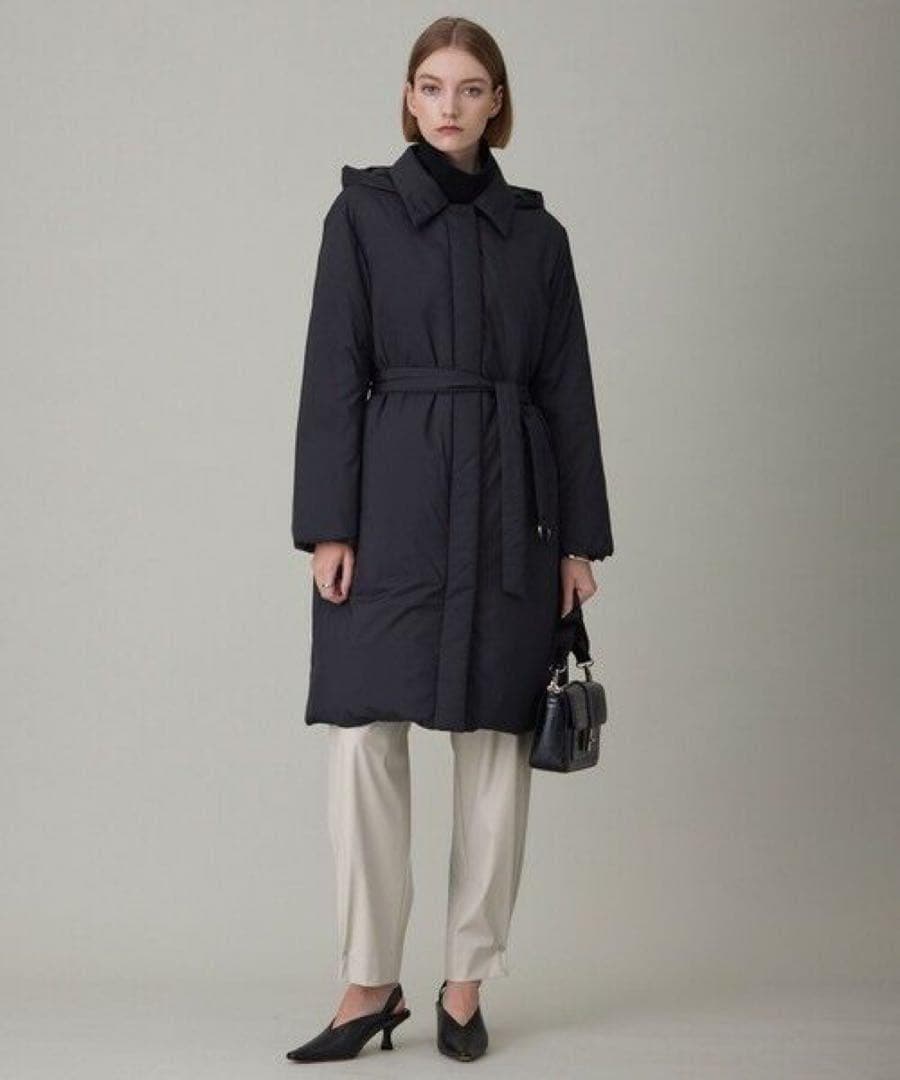 ICB ADSダウンステンカラーコート ベルト付き 軽量 オンワード樫山