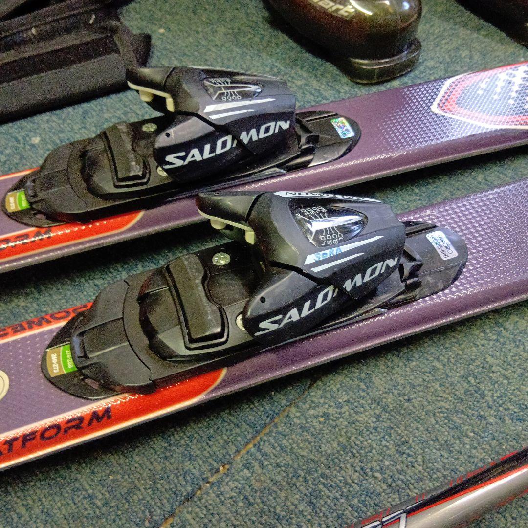 SALOMON 145cmスキーセット ブーツ&ストック&ケース 整備済