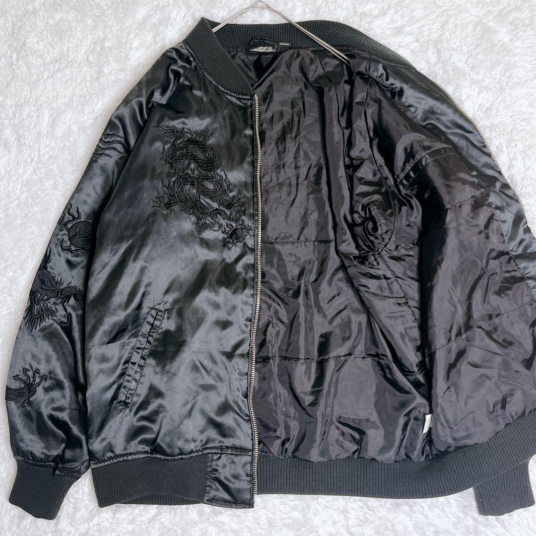 DOGTOWN ドッグタウン スカジャン 黒龍 BLACK DRAGON 刺繍