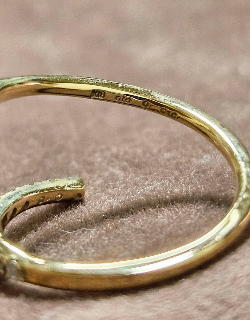 ete ダイヤモンド リング K 18 　3号