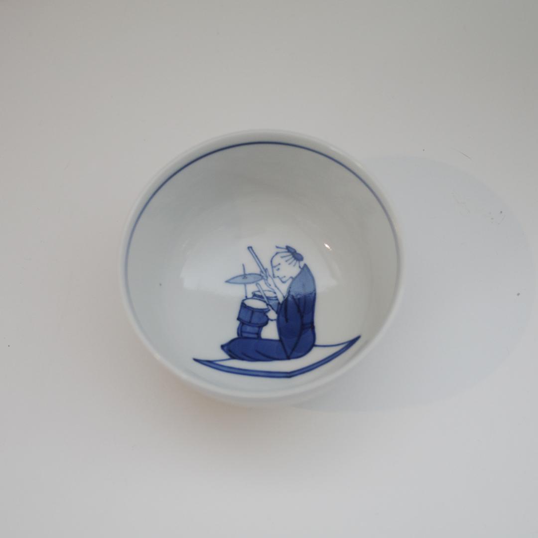 九谷焼 上出長右衛門窯 汲出碗 笛吹 ４個セット