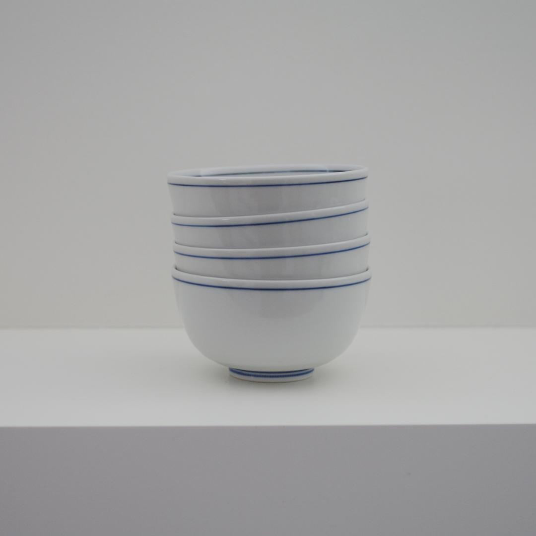 九谷焼 上出長右衛門窯 汲出碗 笛吹 ４個セット