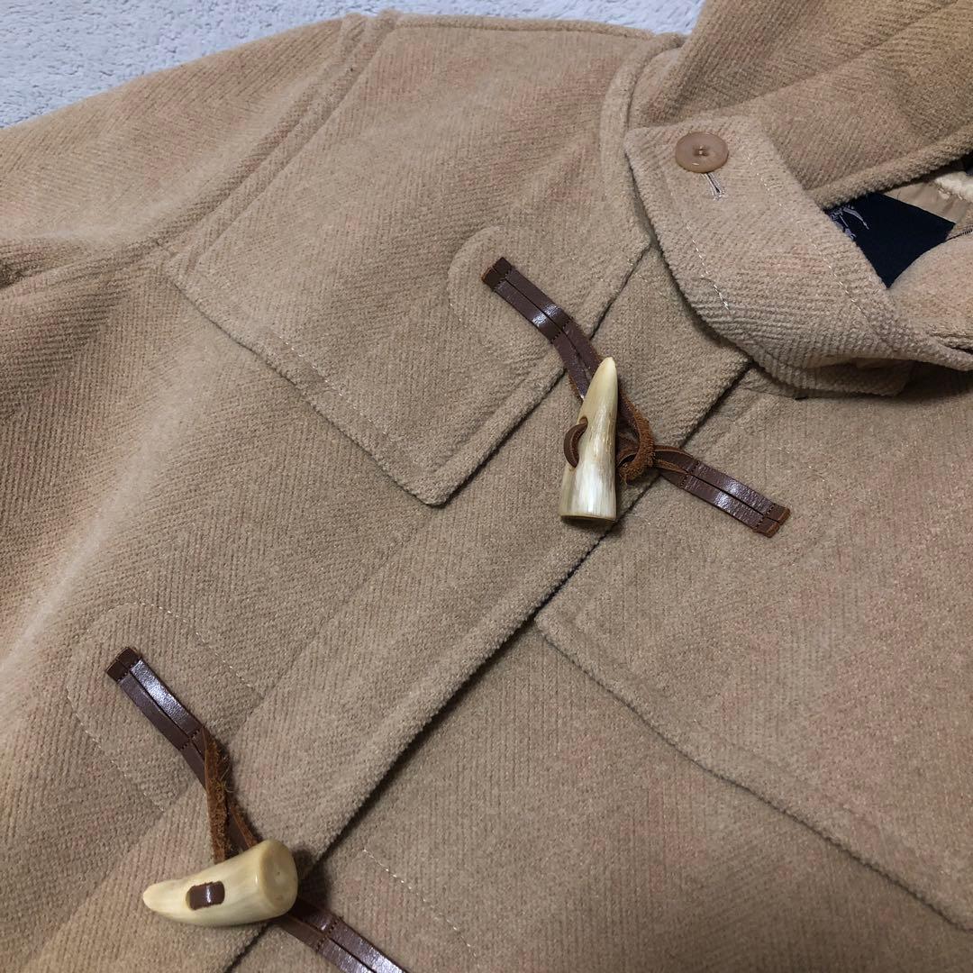 バーバリー　ロンドン ダッフルコート ヘリンボーン ノバチェック 牛革 キャメル