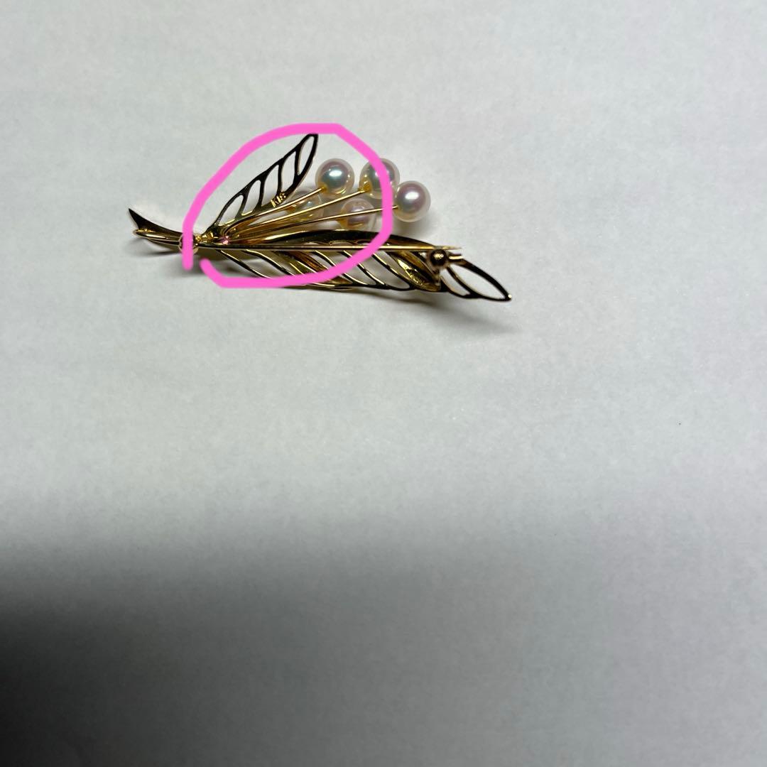 真珠付18Kブローチ