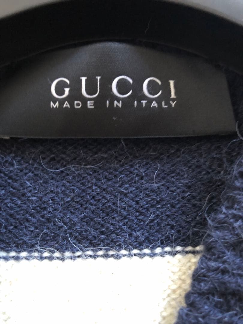 GUCCI ネイビー ホワイト ストライプ ベスト