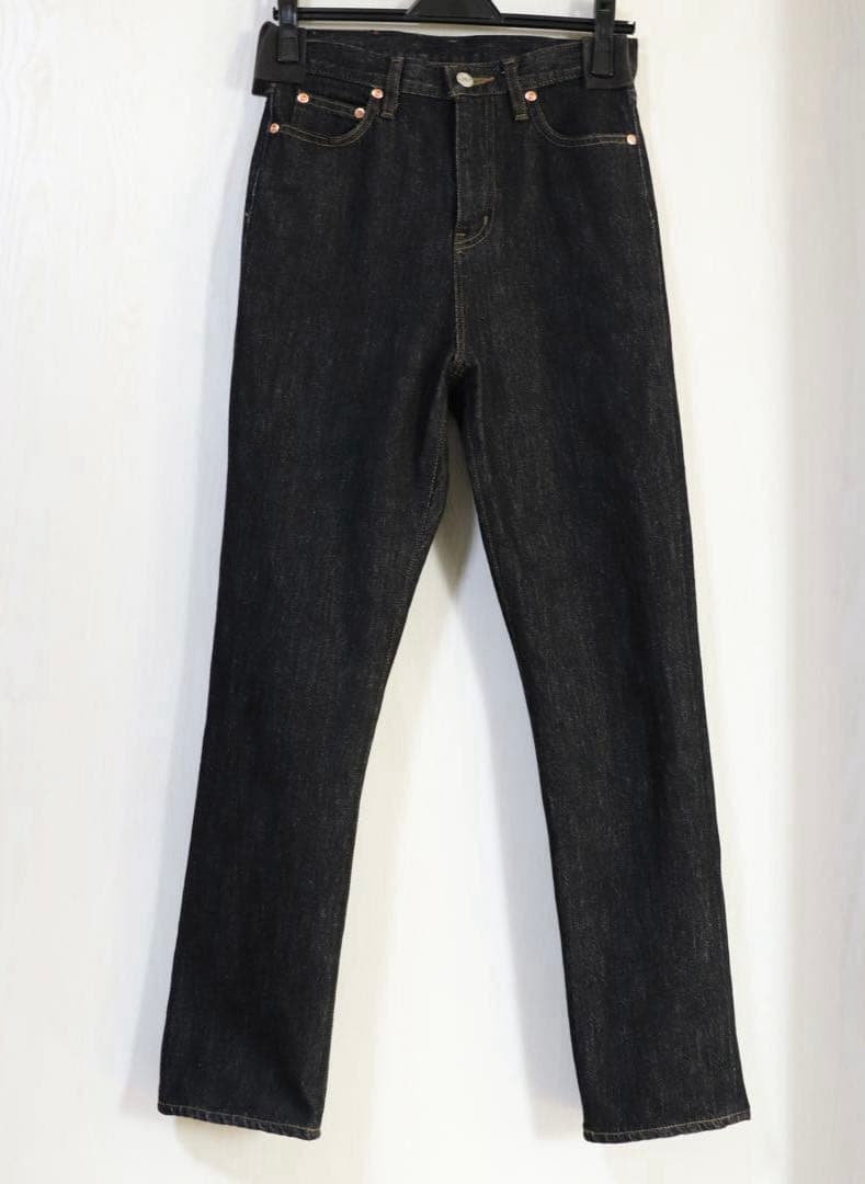 パンツ anuans Slim straight denim BLACK 2