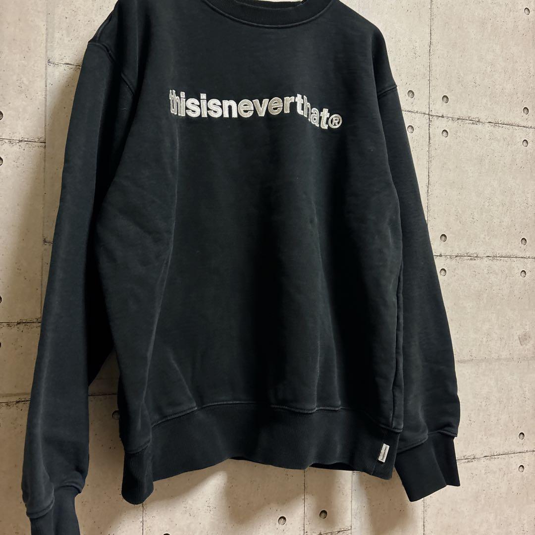 【状態◎、肉厚】thisisneverthat ブラック スウェット M ネバザ