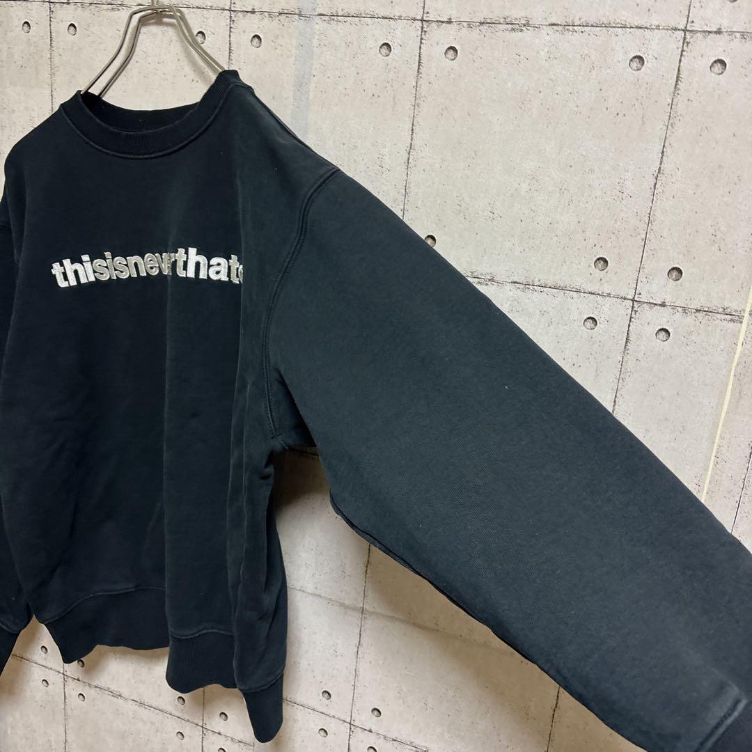 【状態◎、肉厚】thisisneverthat ブラック スウェット M ネバザ