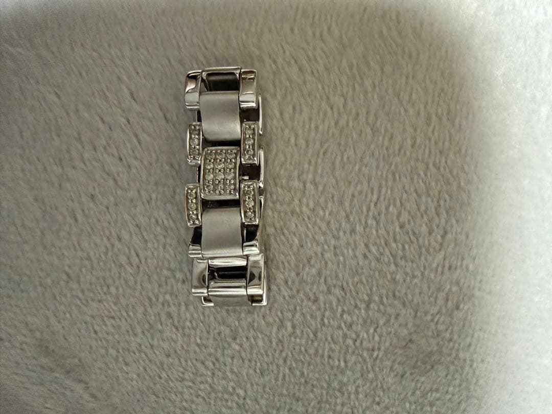 m*u様 K18 WG ダイヤ入りベルト形リング　11〜12号