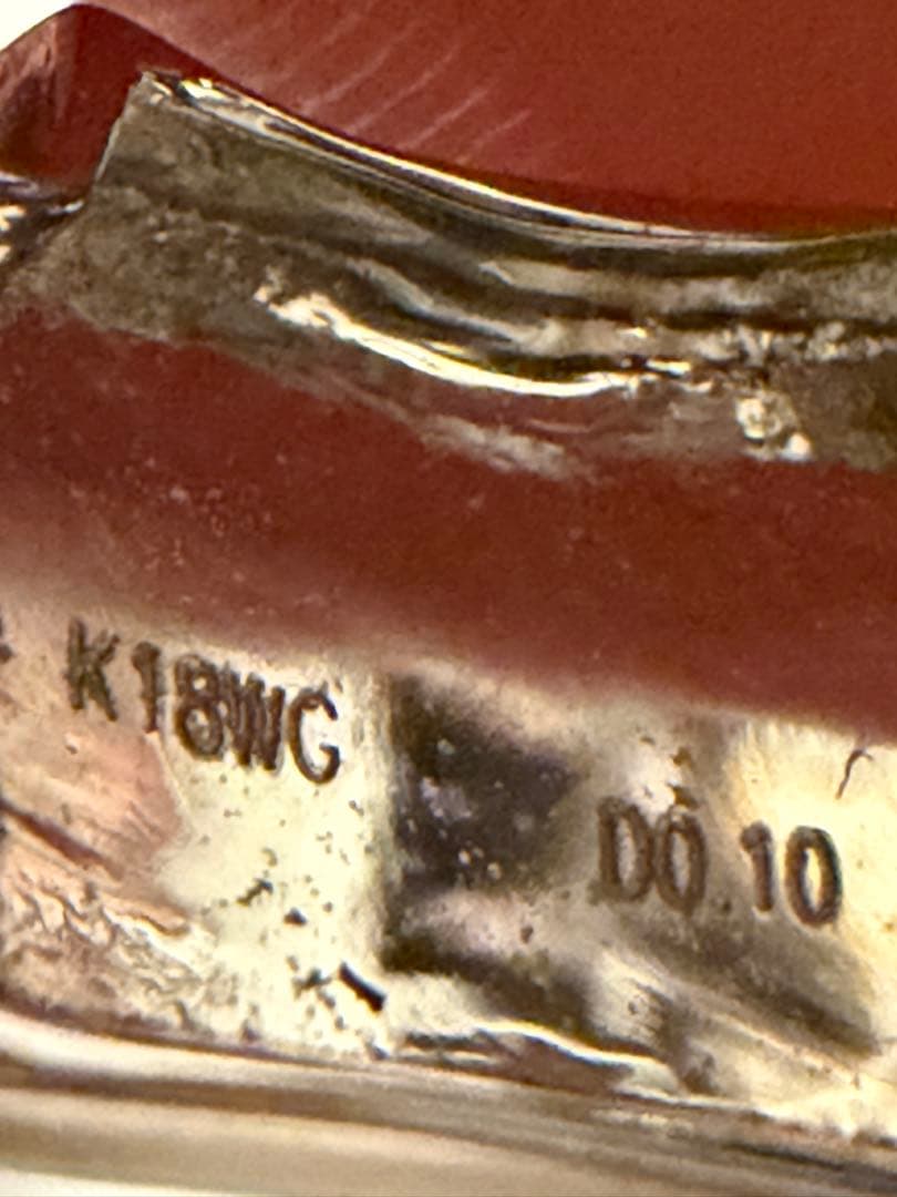 m*u様 K18 WG ダイヤ入りベルト形リング　11〜12号