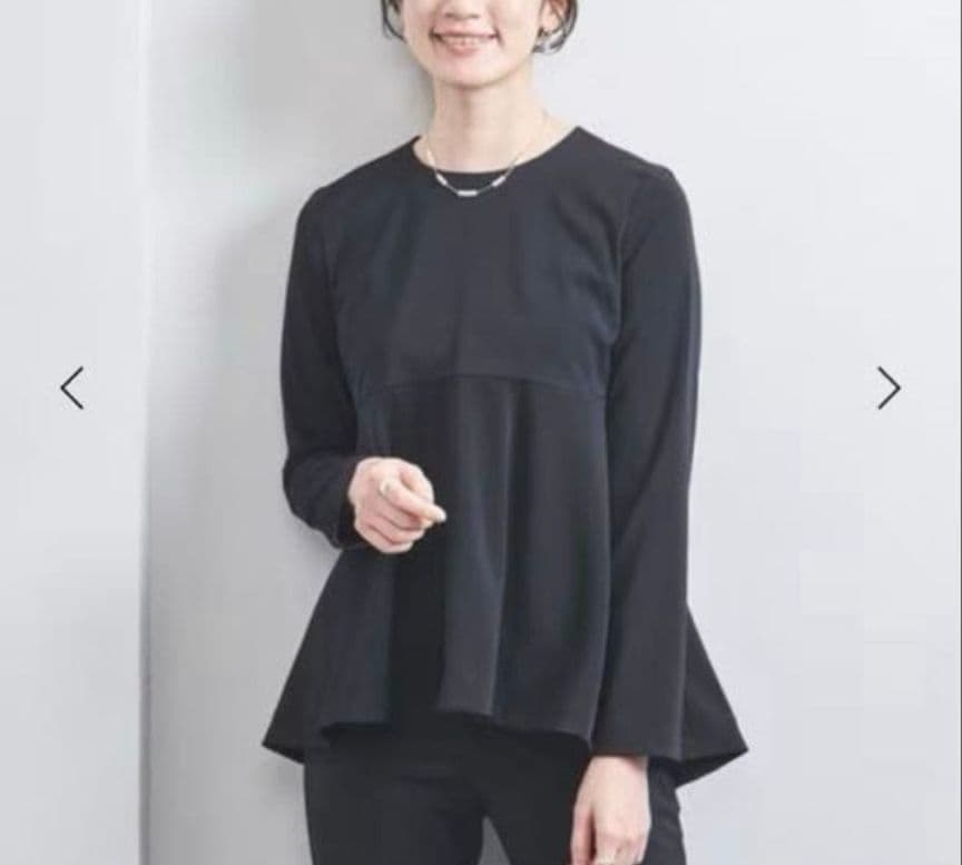 ユナイテッドアローズ FEEL CLEAN 2wayブラウス ペプラム ネイビー