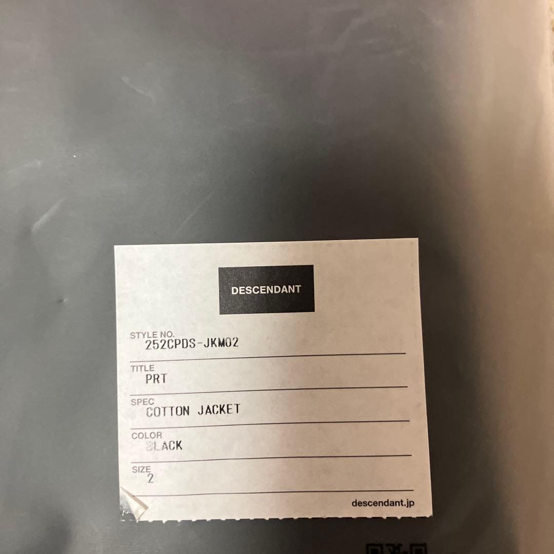 DESCENDANT PRT COTTON JACKET サイズ2 ブラック