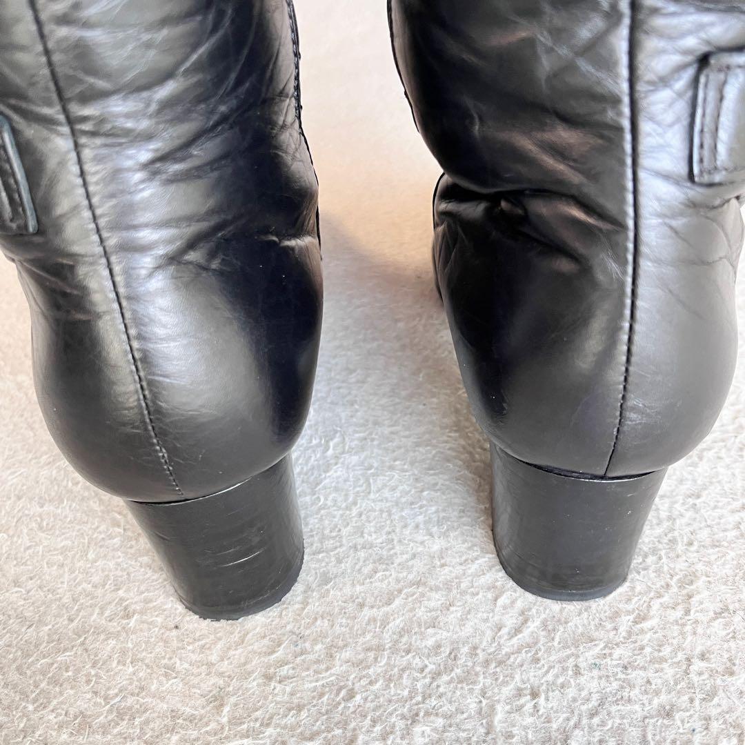 CHANEL シャネル ロングブーツ マトラッセ ココマーク サイドジップ