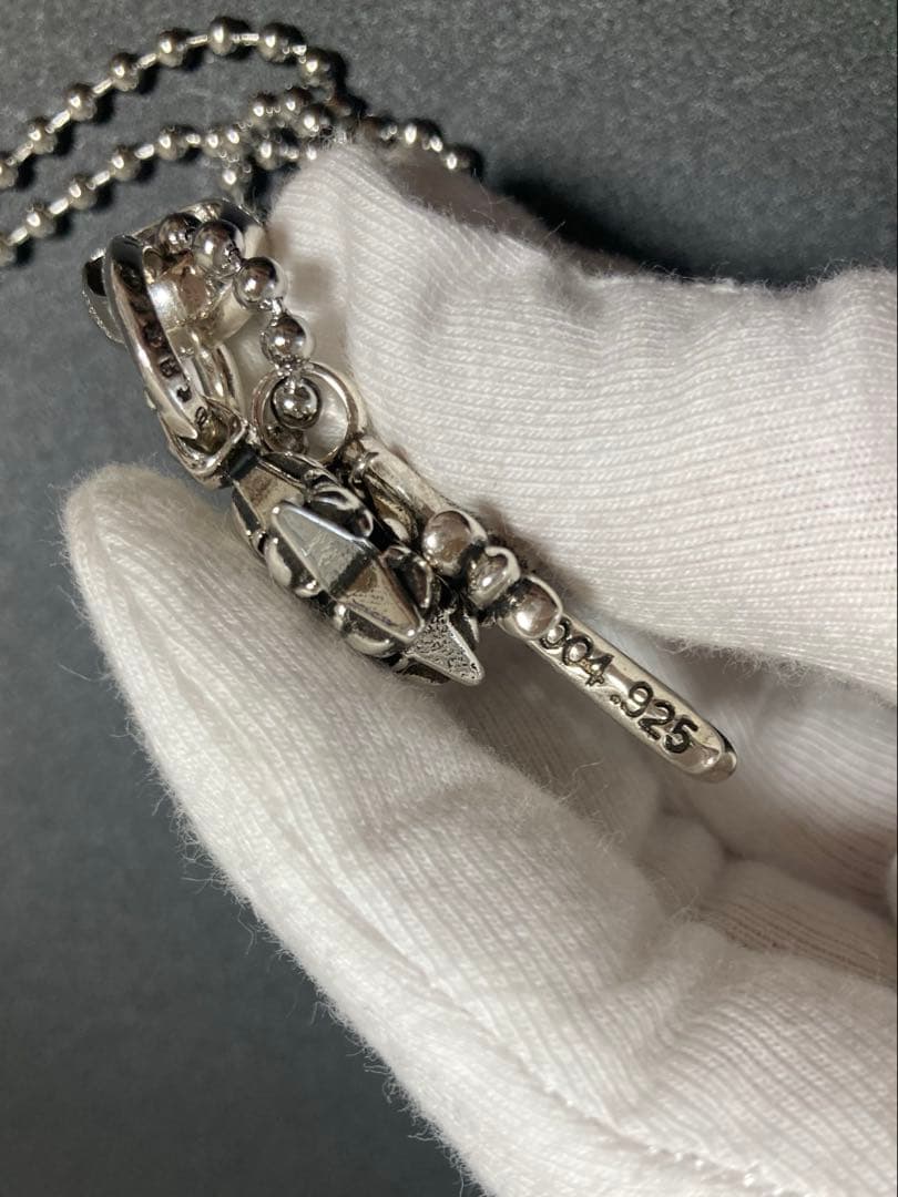 ダイヤ　クロス　クロススター　ボールチェーン　ネックレス　60㎝