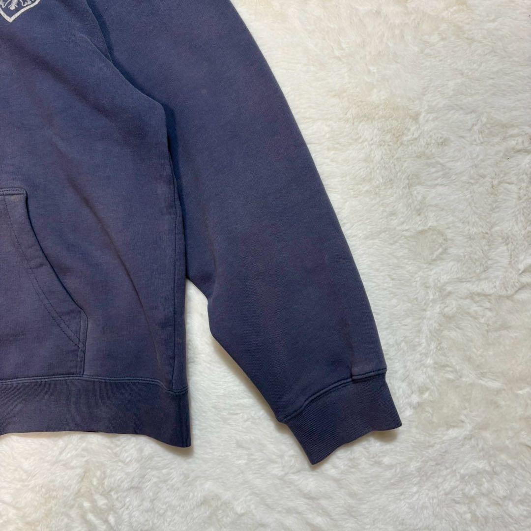 old stussy ジップアップパーカー　Sロゴ　フェード　ナス紺　ネイビー