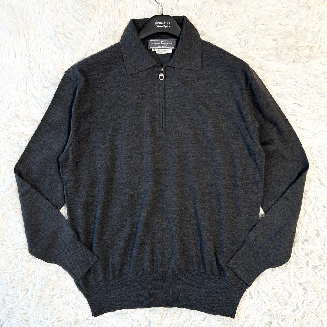 サルヴァトーレフェラガモ ガンチーニ ニット ハーフジップ フェラガモ 長袖 M