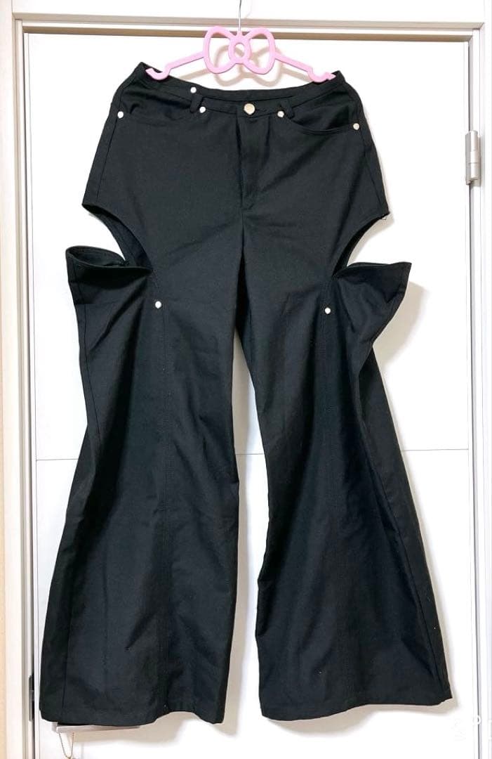 ♡美品♡theredthread/S cutting pants/black黒