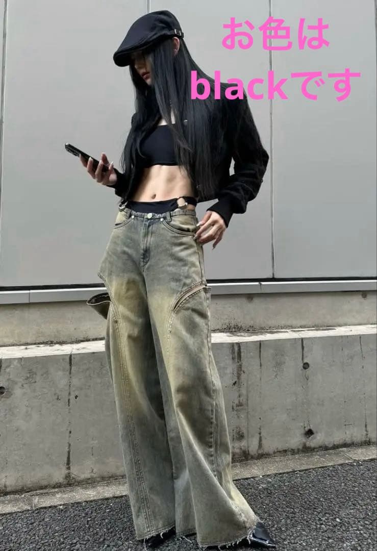 ♡美品♡theredthread/S cutting pants/black黒