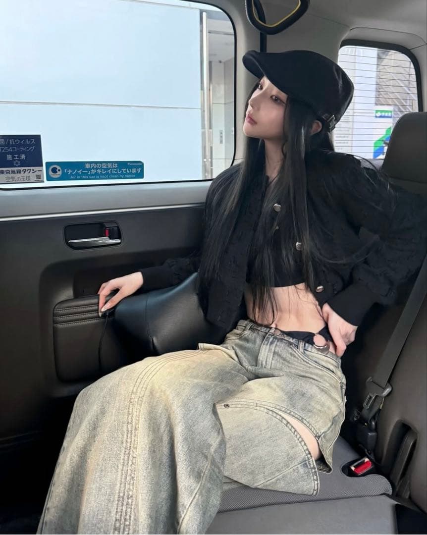 ♡美品♡theredthread/S cutting pants/black黒