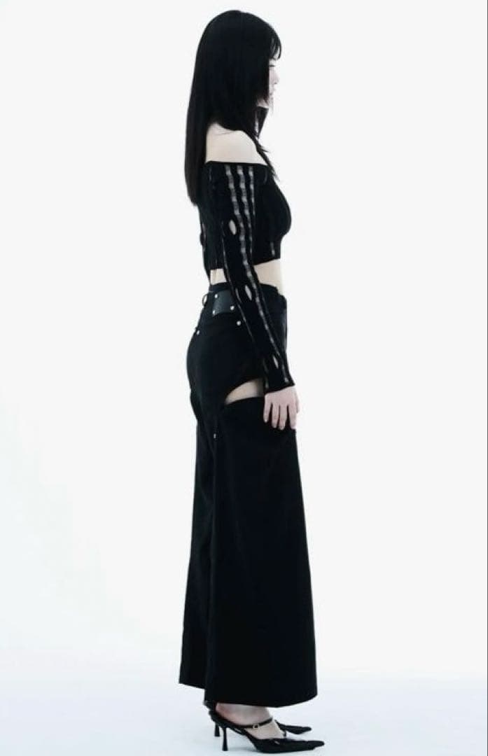 ♡美品♡theredthread/S cutting pants/black黒