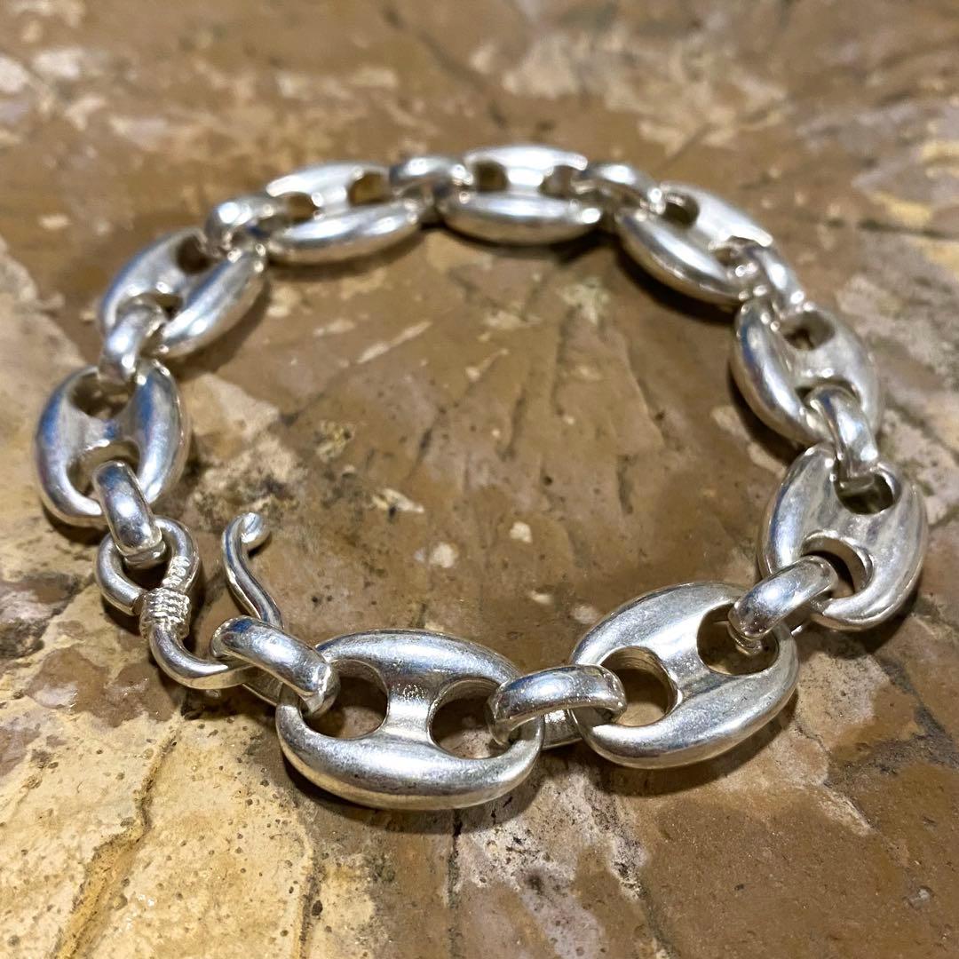 アンカー あずき シルバー925 ブレスレット シルバー チェーン w106