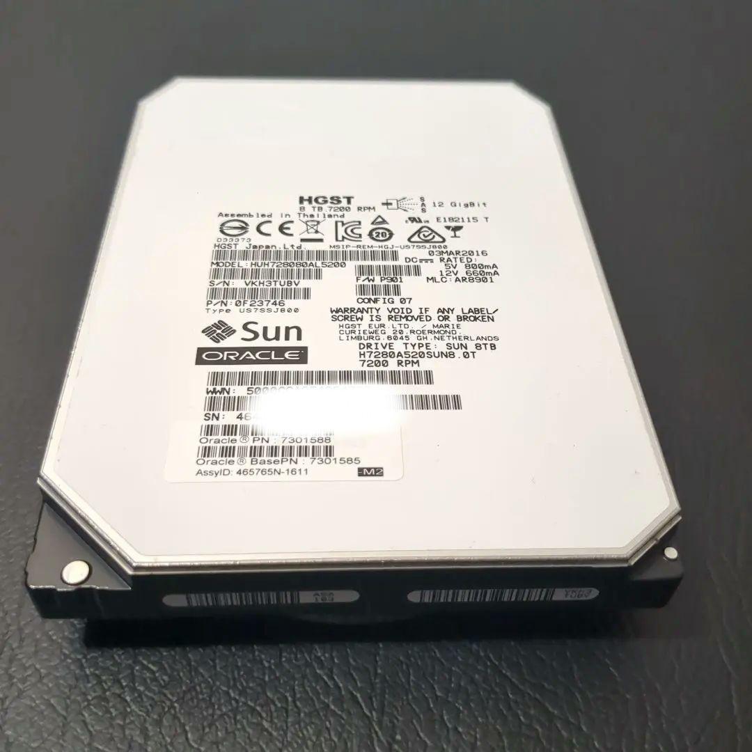 日立HGST ８TB 内臓HDD 高信頼ヘリウム充填HDD 稼働1年3か月程度