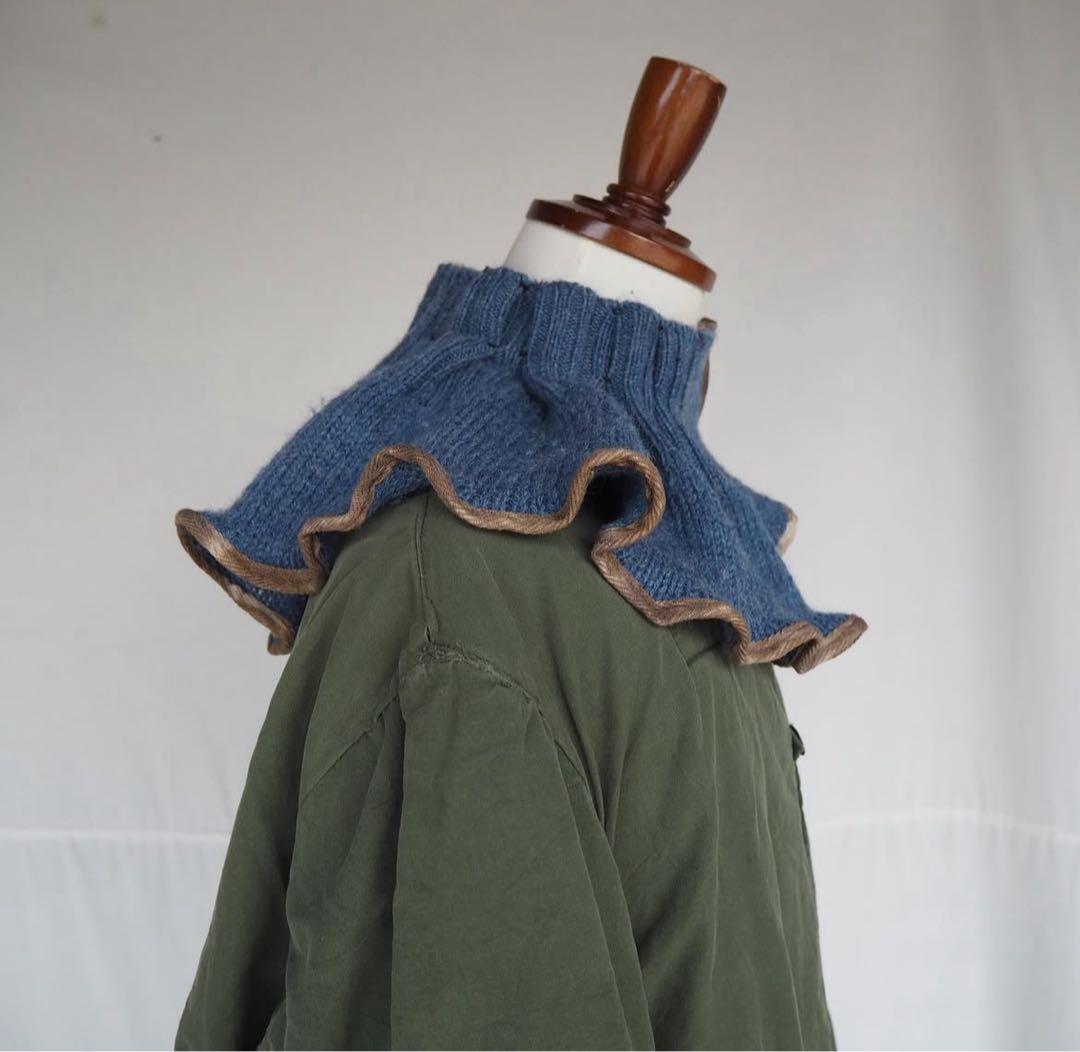ユーロヴィンテージ リメイク ニット マフラー military ストール