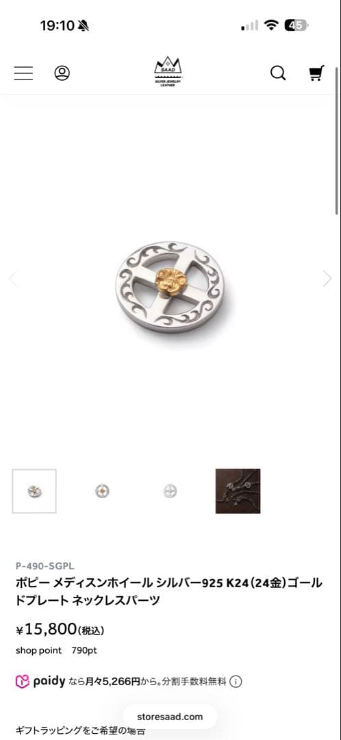 SAAD フェザーネックレス 925刻印