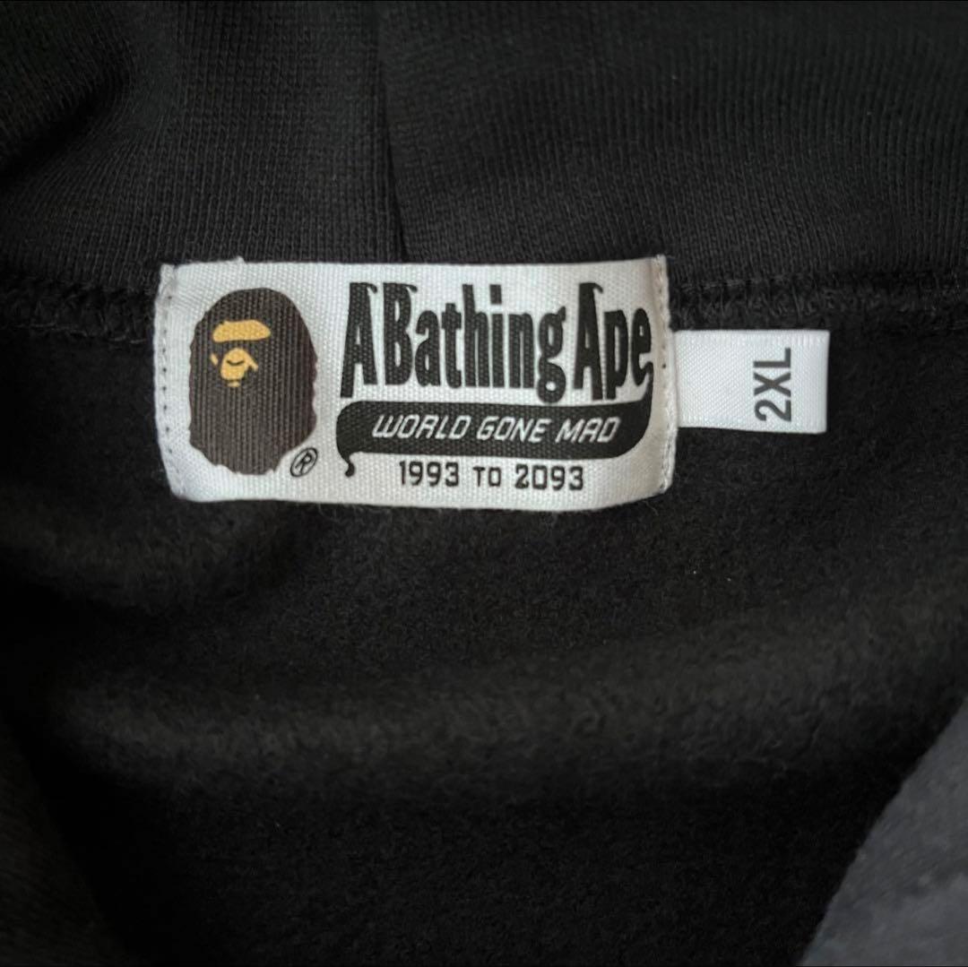 【A BATHING APE】エイプ 2XL パーカーフーディ 黒 ブラック