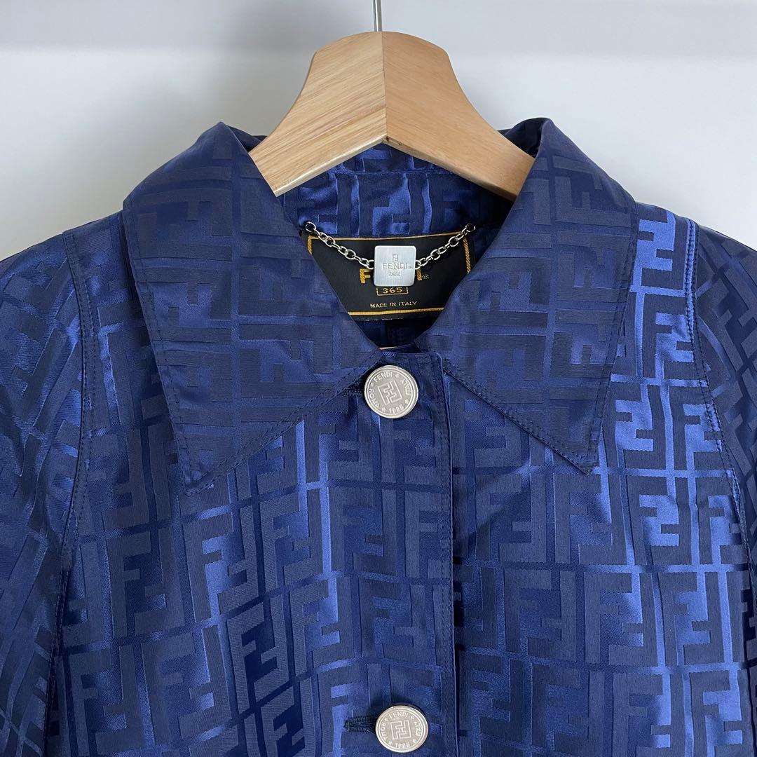 【美品】FENDI フェンディ ロングレインコート ズッカ柄