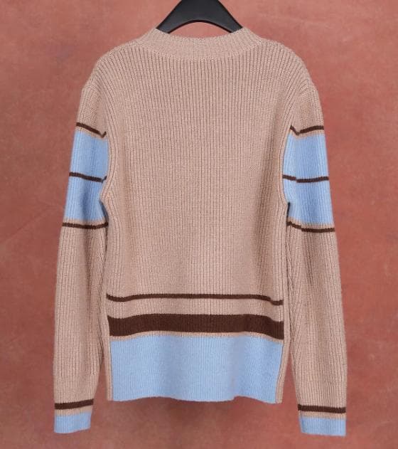 未使用 ami paris ブラウンウールカレッジセーター Sサイズ