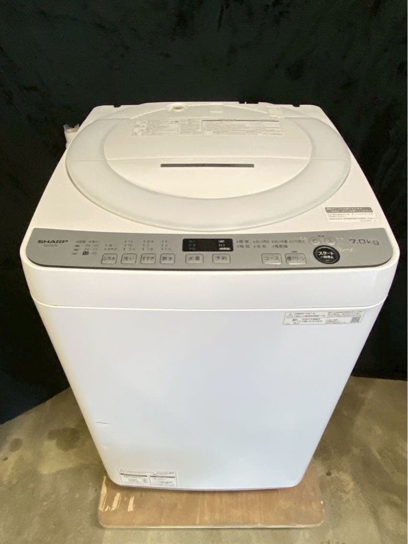 SHARP 全自動洗濯機 ES-GE7E-W 2021年製 洗濯機7kg