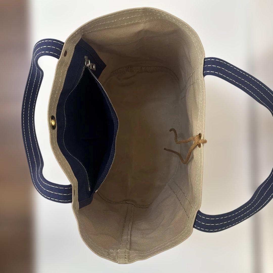 一澤信三郎帆布　ベージュ キャンバストートバッグ