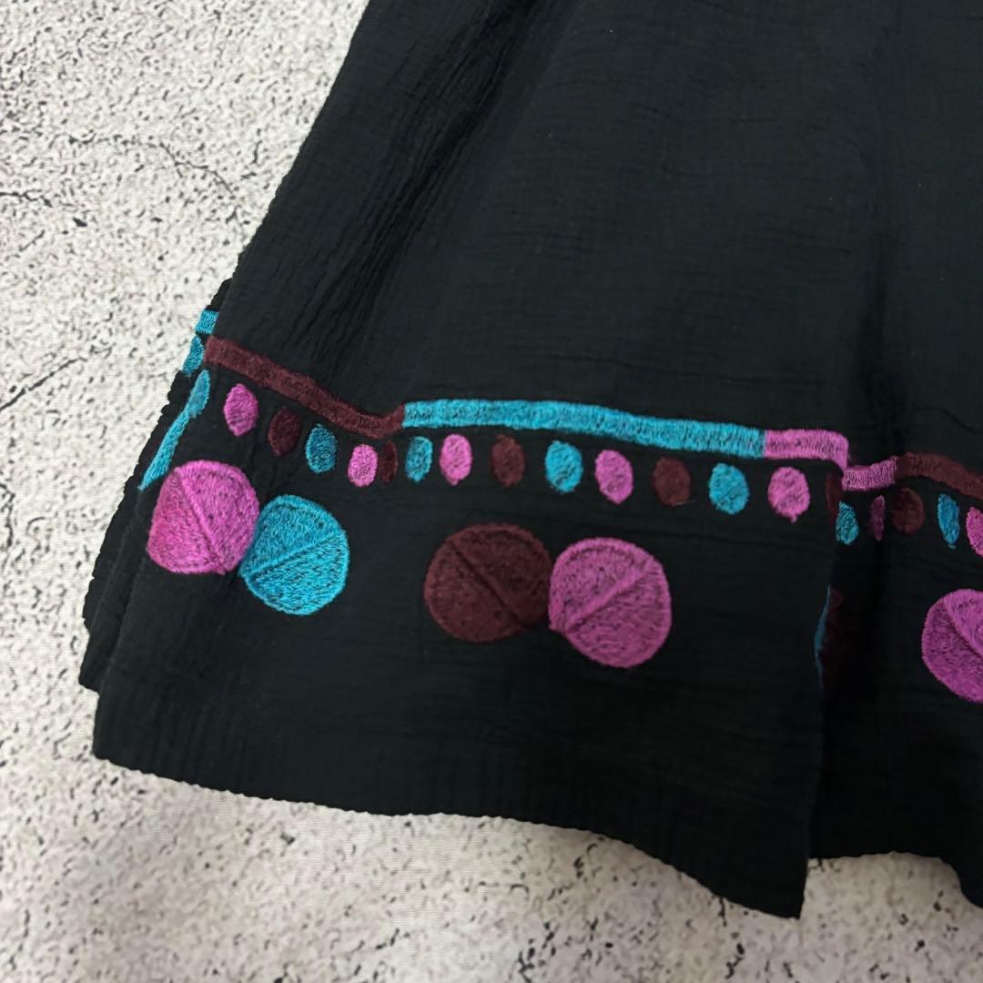 me ISSEY MIYAKE 2way スカート　ベアトップ　刺繍　シワ加工