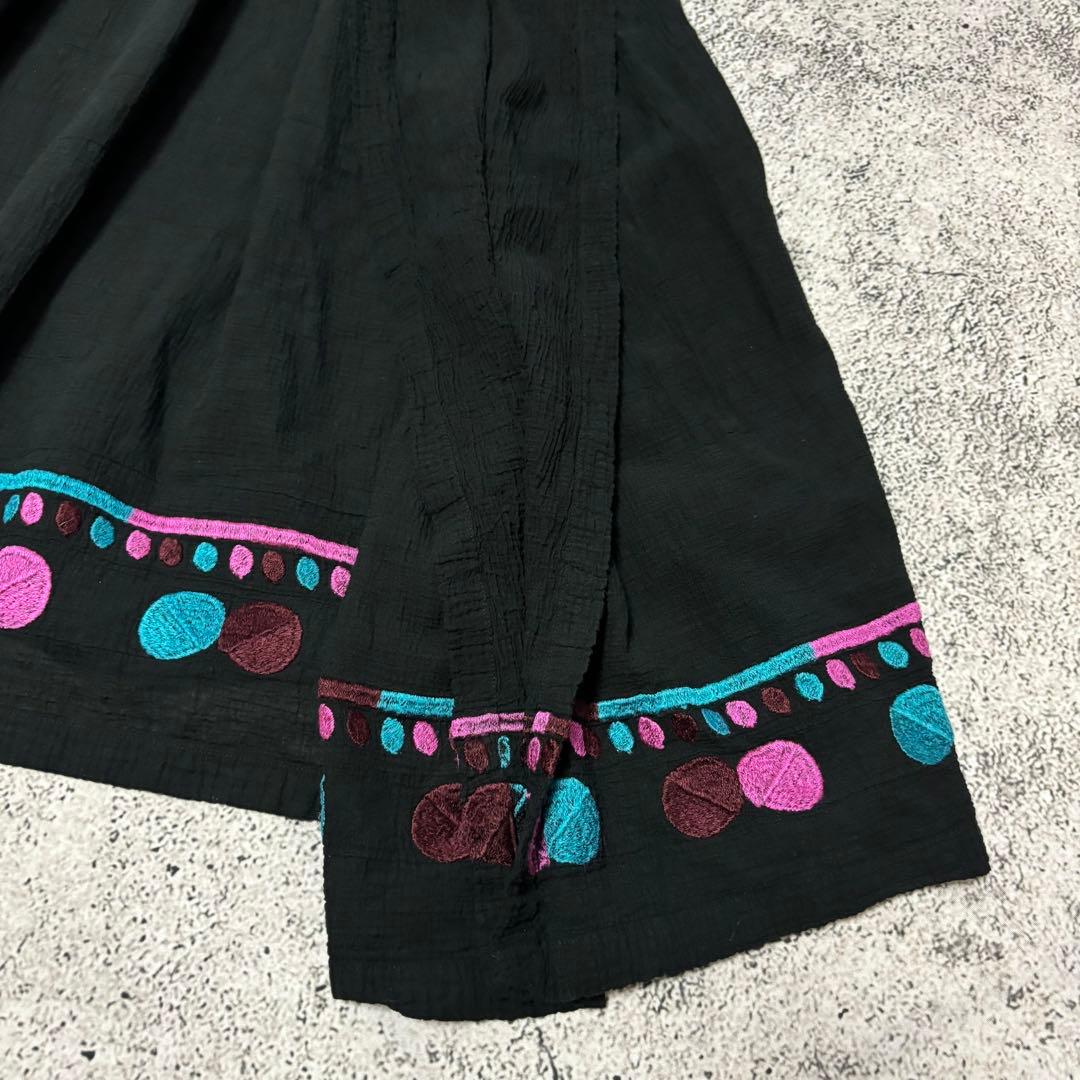 me ISSEY MIYAKE 2way スカート　ベアトップ　刺繍　シワ加工