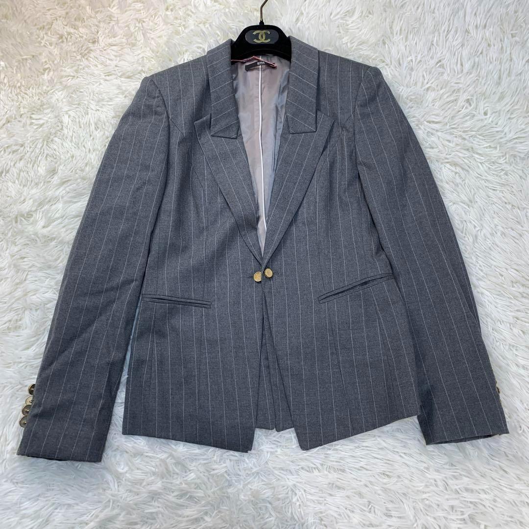 【美品】 HUGO BOSS ウール ピンストライプ セットアップ スーツ