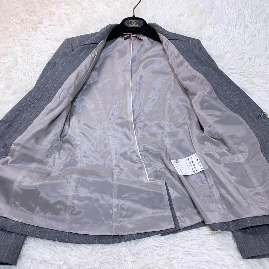 【美品】 HUGO BOSS ウール ピンストライプ セットアップ スーツ