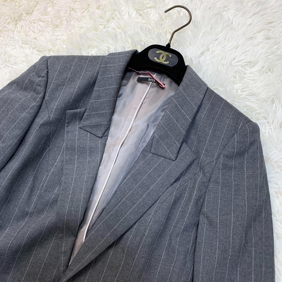 【美品】 HUGO BOSS ウール ピンストライプ セットアップ スーツ