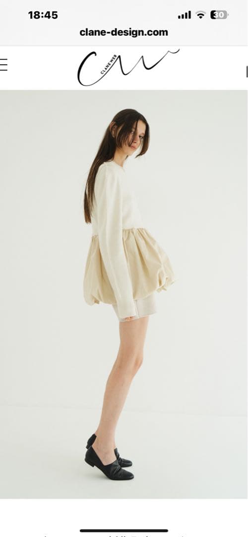 DOCKING POWERSHOULDER KNIT TOPS クラネ