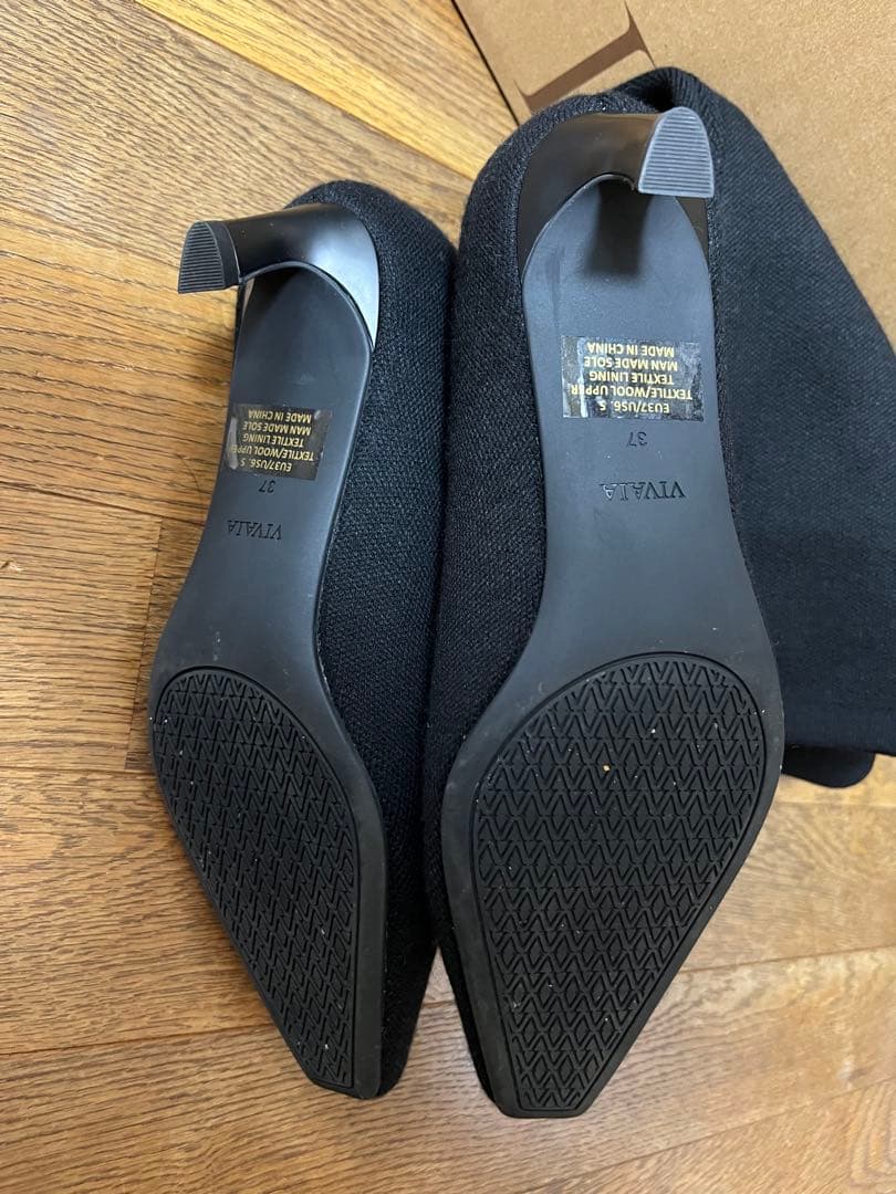 [vivian] スクエアトゥ スロウィー ニーハイ キトゥンヒール ブーツ