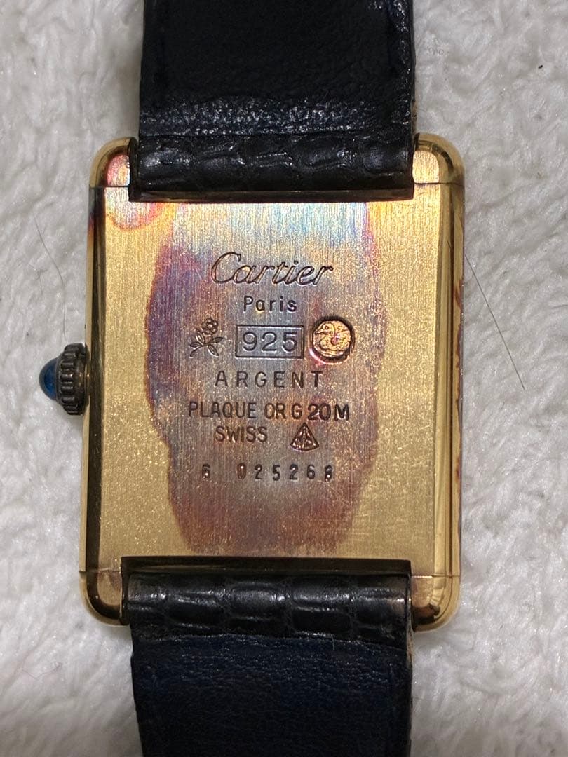 Cartier マストタンク SM ヴェルメイユ 手巻き時計 ラピスラズリ文字盤