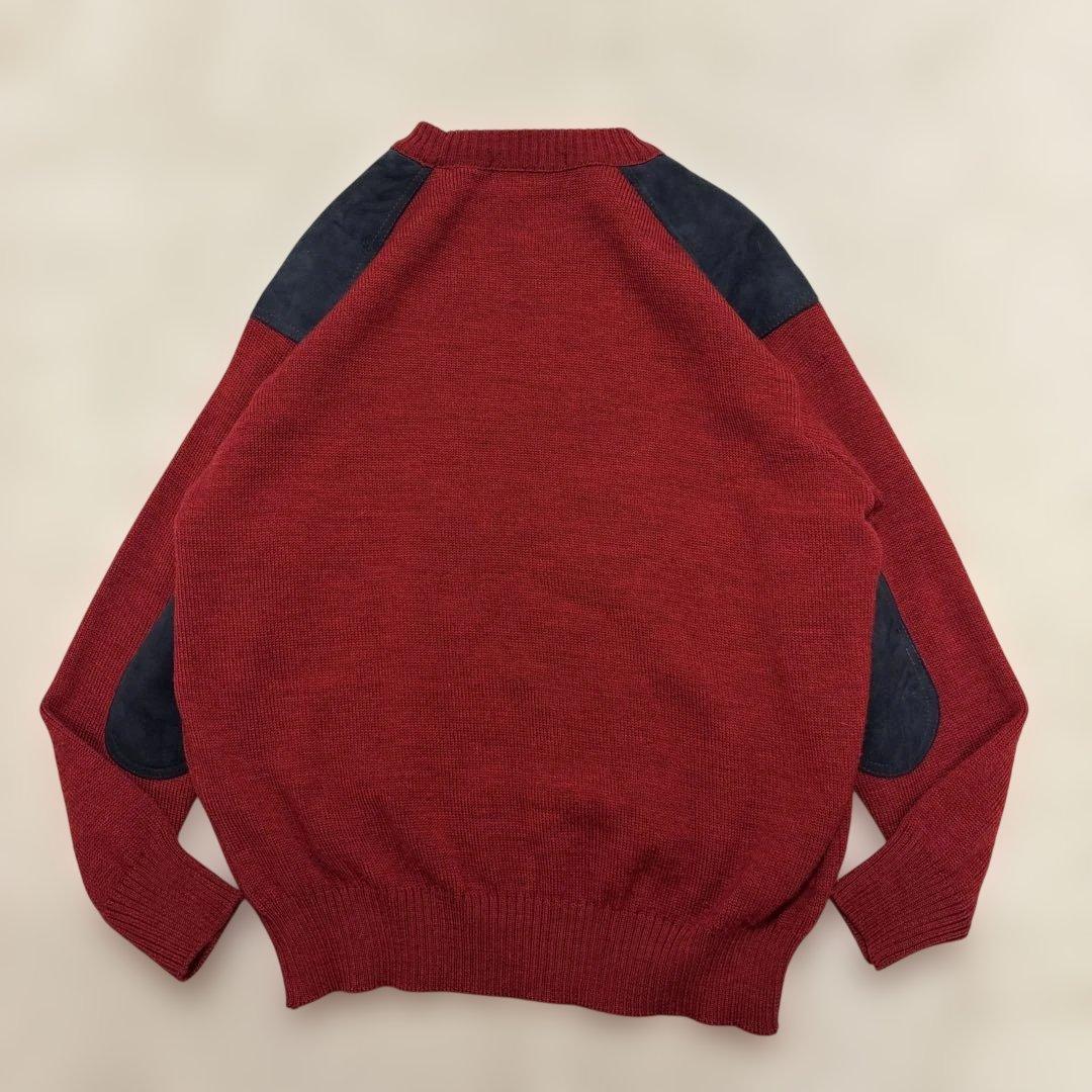 美品⭐️90s burberry ハイゲージ エルボーパッチ　ニット　ホース刺繍