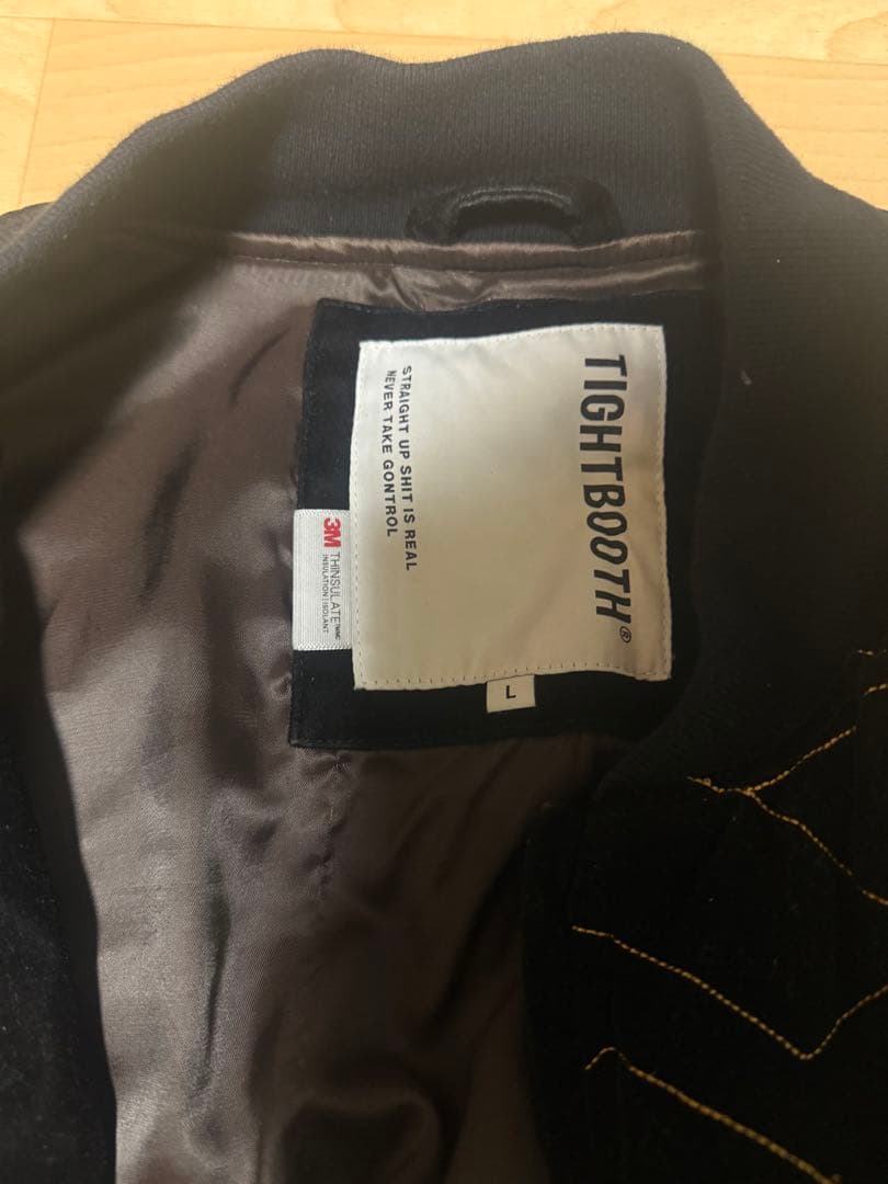 タイトブース　ボンバージャケット　L　ブラック　ベロア