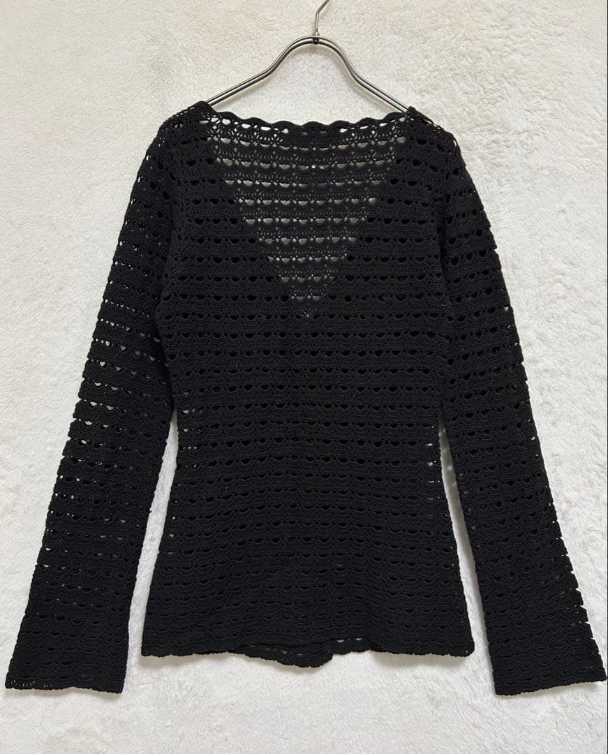 【美品】秋冬物 Dolce & Gabbana レース編み カーディガン コゲ茶