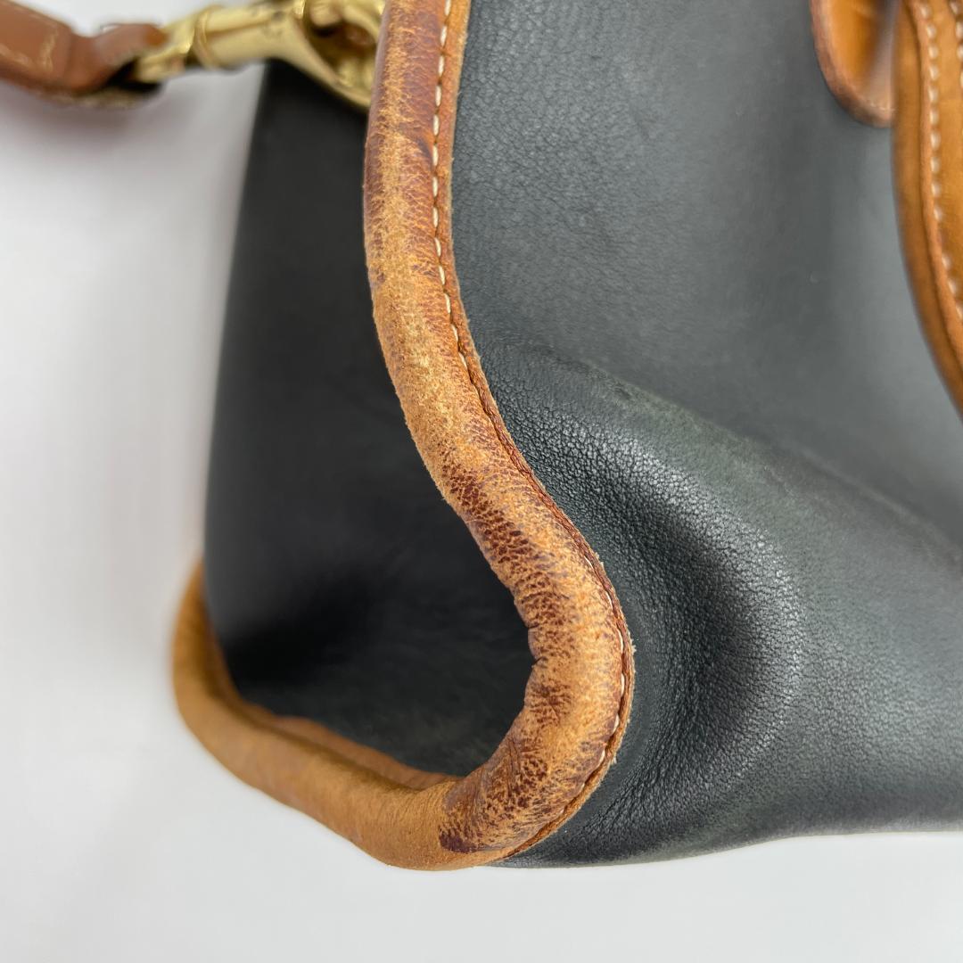 良品 COACH ミニボストンバッグ レザー ブラック 2way オールドコーチ