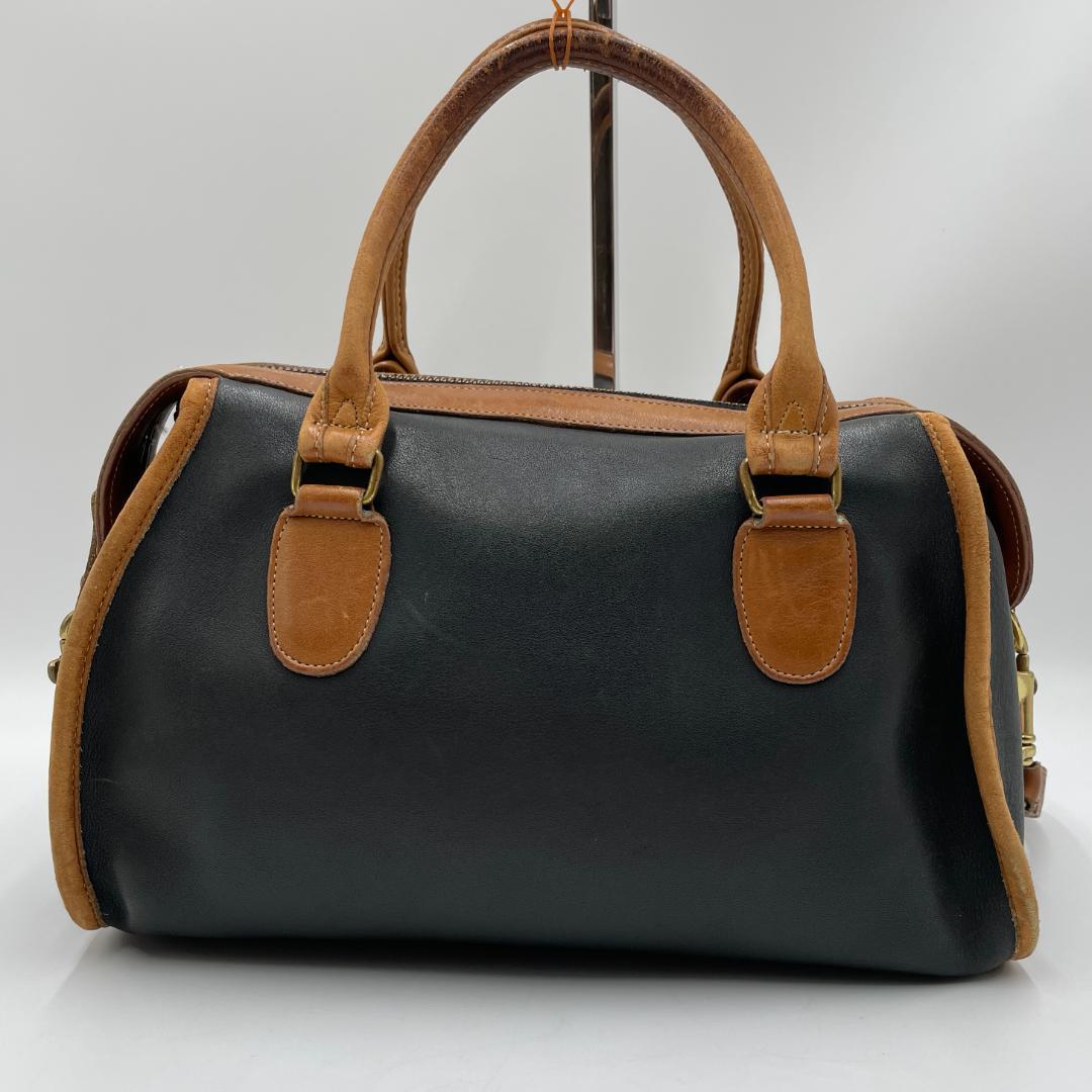 良品 COACH ミニボストンバッグ レザー ブラック 2way オールドコーチ