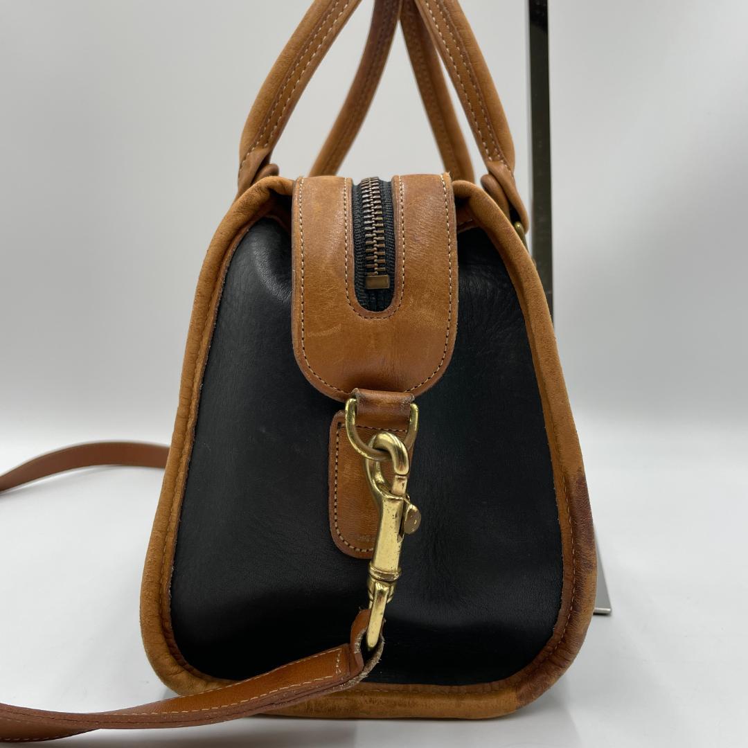 良品 COACH ミニボストンバッグ レザー ブラック 2way オールドコーチ