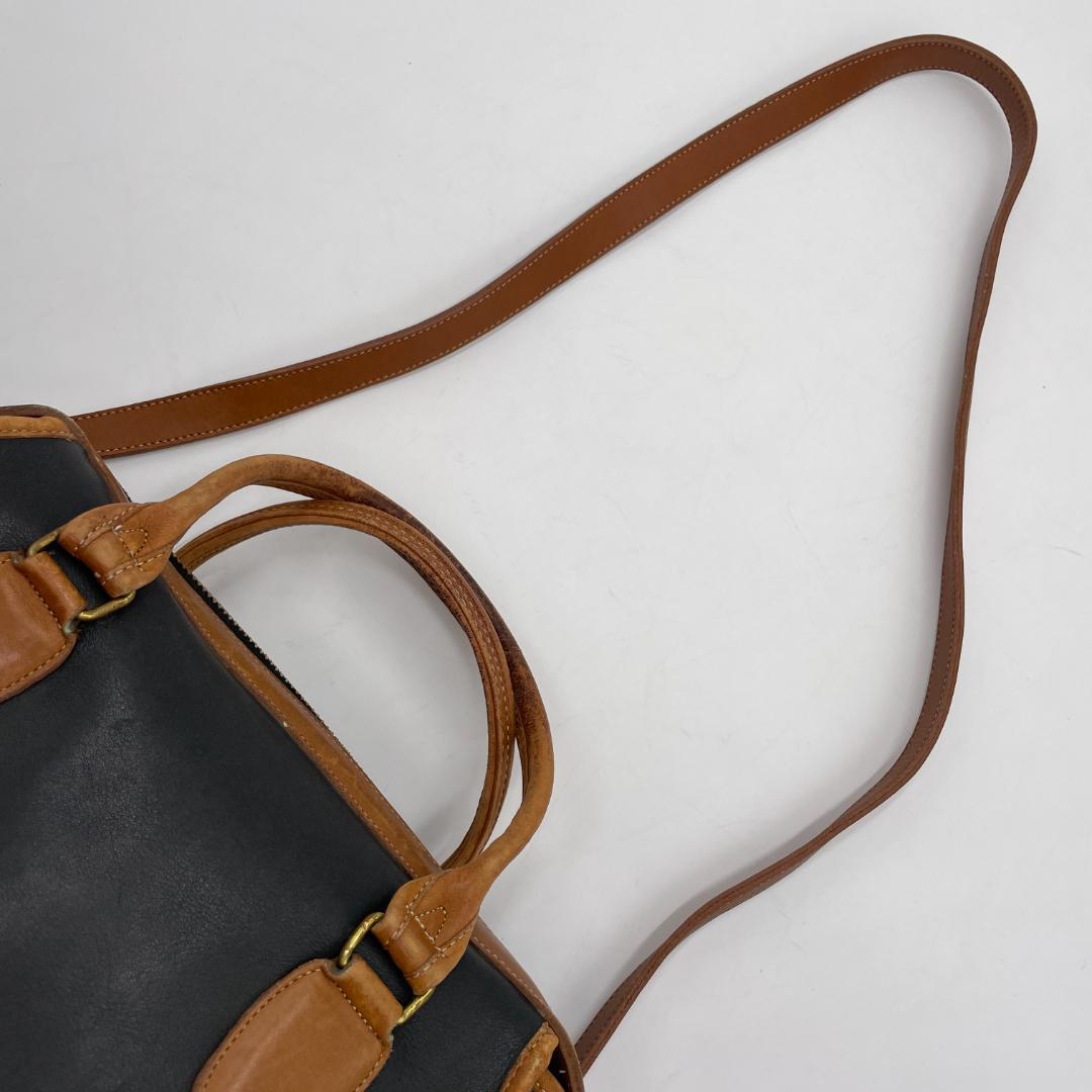 良品 COACH ミニボストンバッグ レザー ブラック 2way オールドコーチ