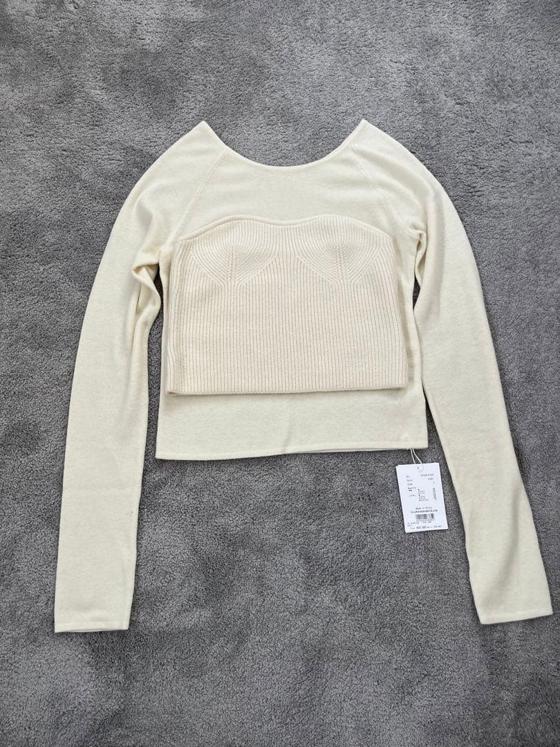 CLANE BUSTIER SET KNIT TOPS アイボリー